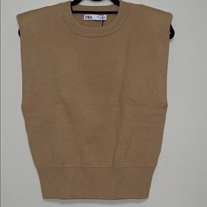 Shoulder pad knit top